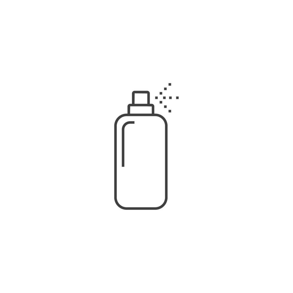 el signo vectorial del símbolo de pulverización de botellas está aislado en un fondo blanco. color de icono de spray de botella editable. vector