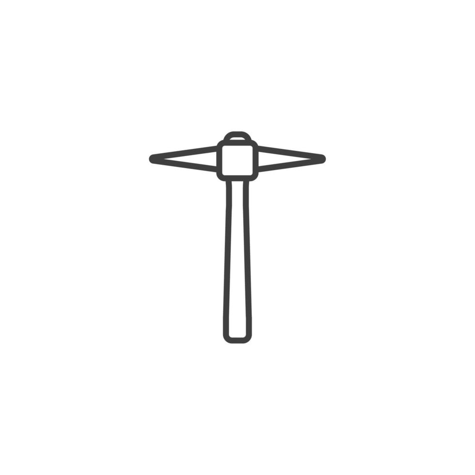 Vector sign of the Pickaxe symbol is isolated on a white background. Pickaxe icon color editable.