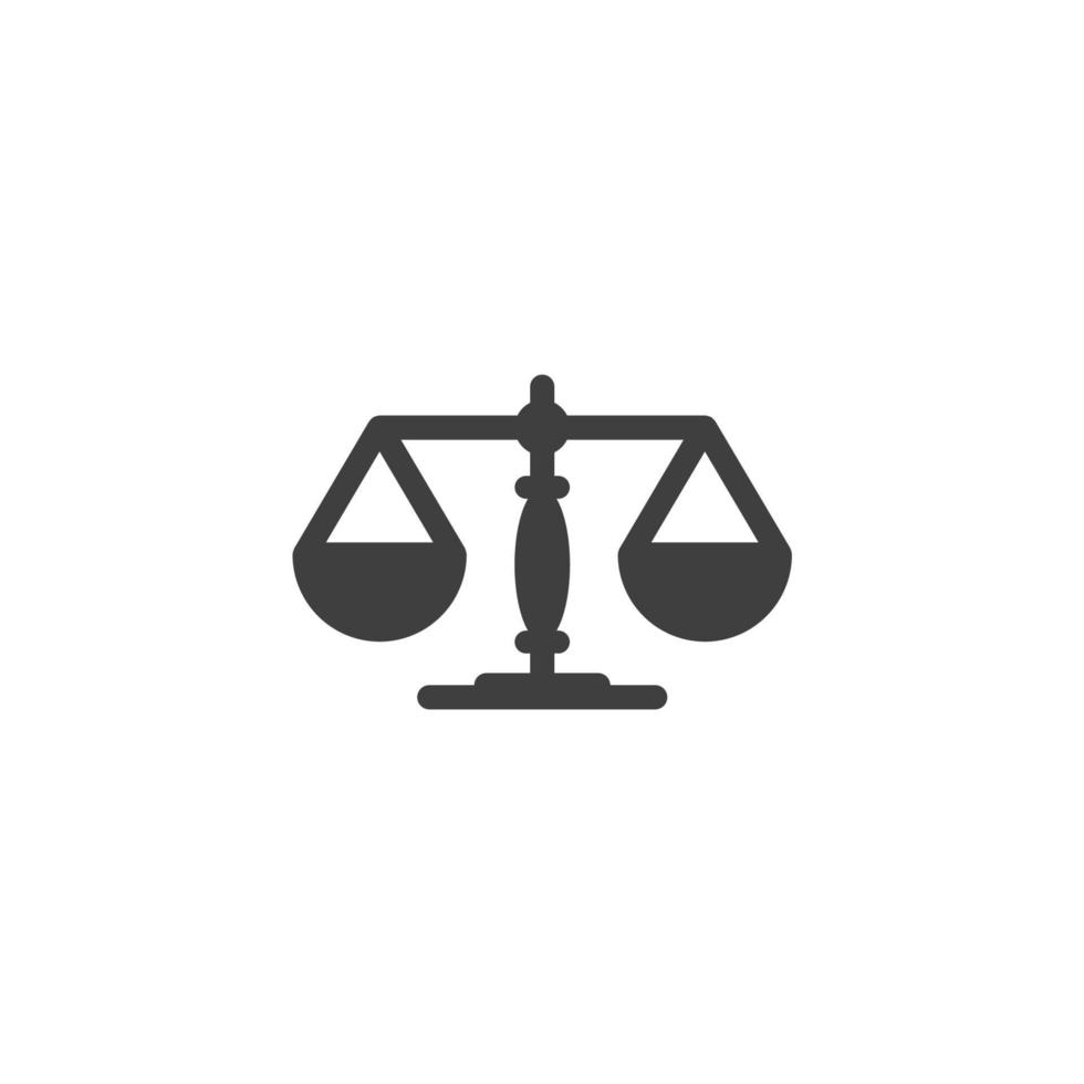 Vector sign of the Law scale symbol is isolated on a white background. Law scale icon color editable.