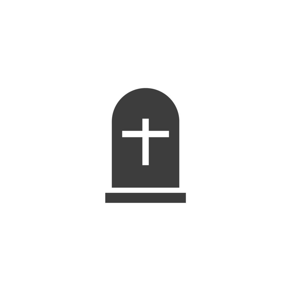 Vector sign of the gravestone symbol is isolated on a white background. gravestone icon color editable.
