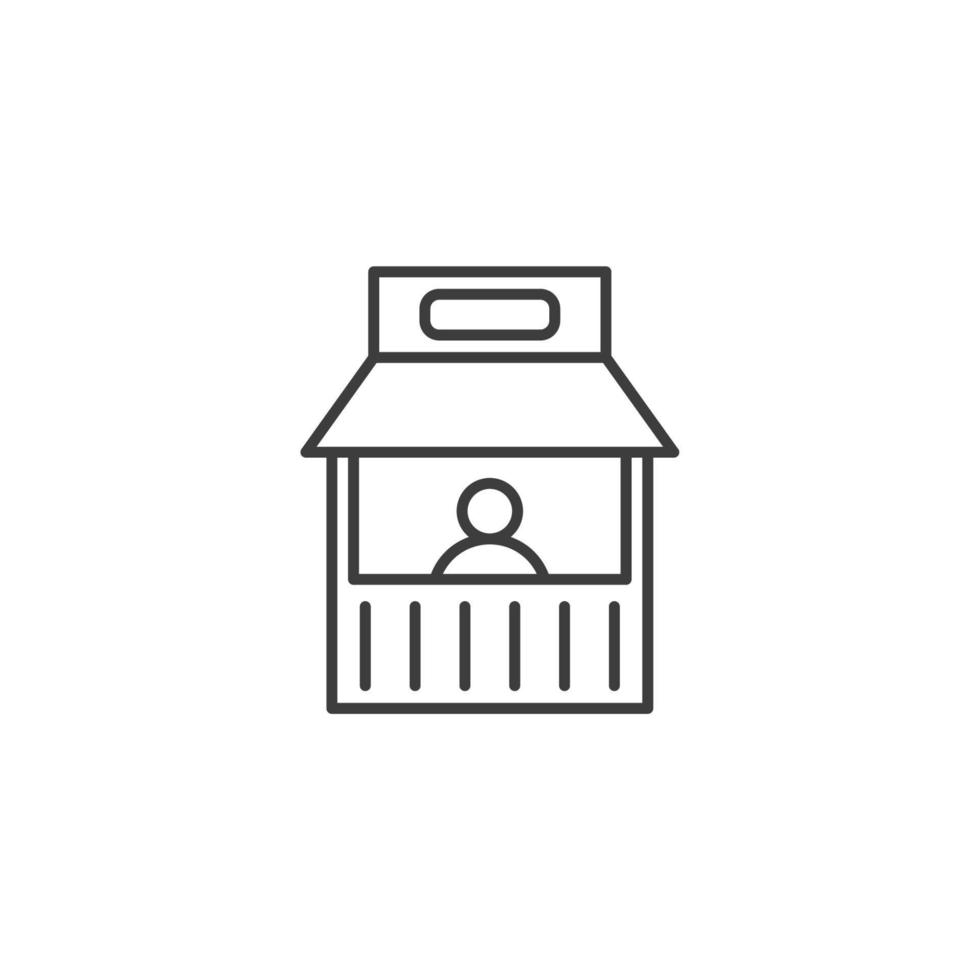 Vector sign of the promo stand symbol is isolated on a white background. promo stand icon color editable.