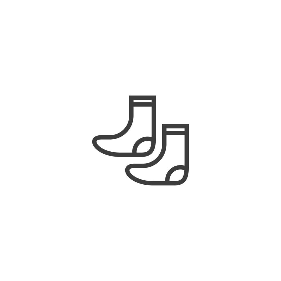 Vector sign of the socks symbol is isolated on a white background. socks icon color editable.
