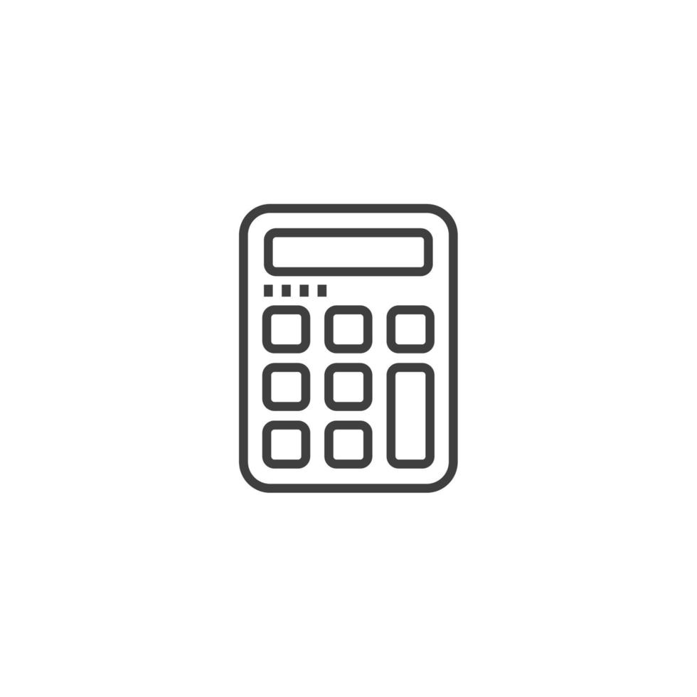 Vector sign of the Calculator symbol is isolated on a white background. Calculator icon color editable.
