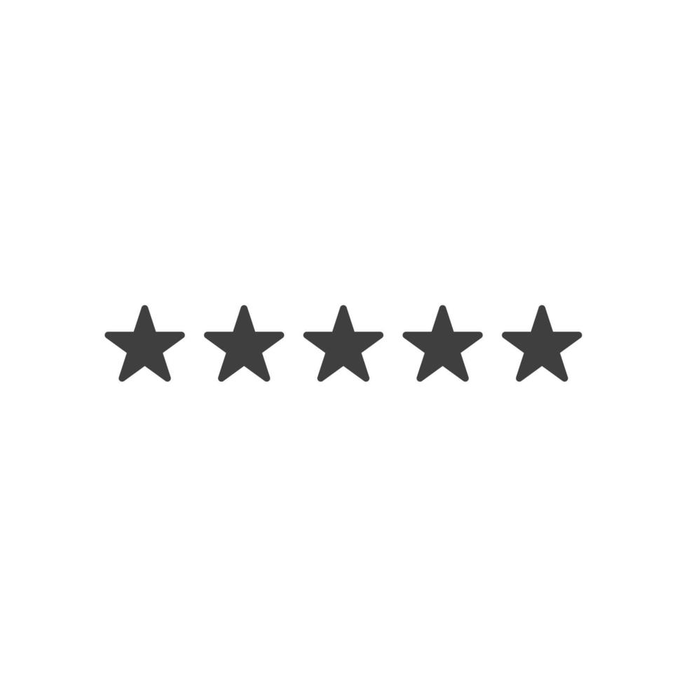 Vector sign of the Star rating symbol is isolated on a white background. Star rating icon color editable.