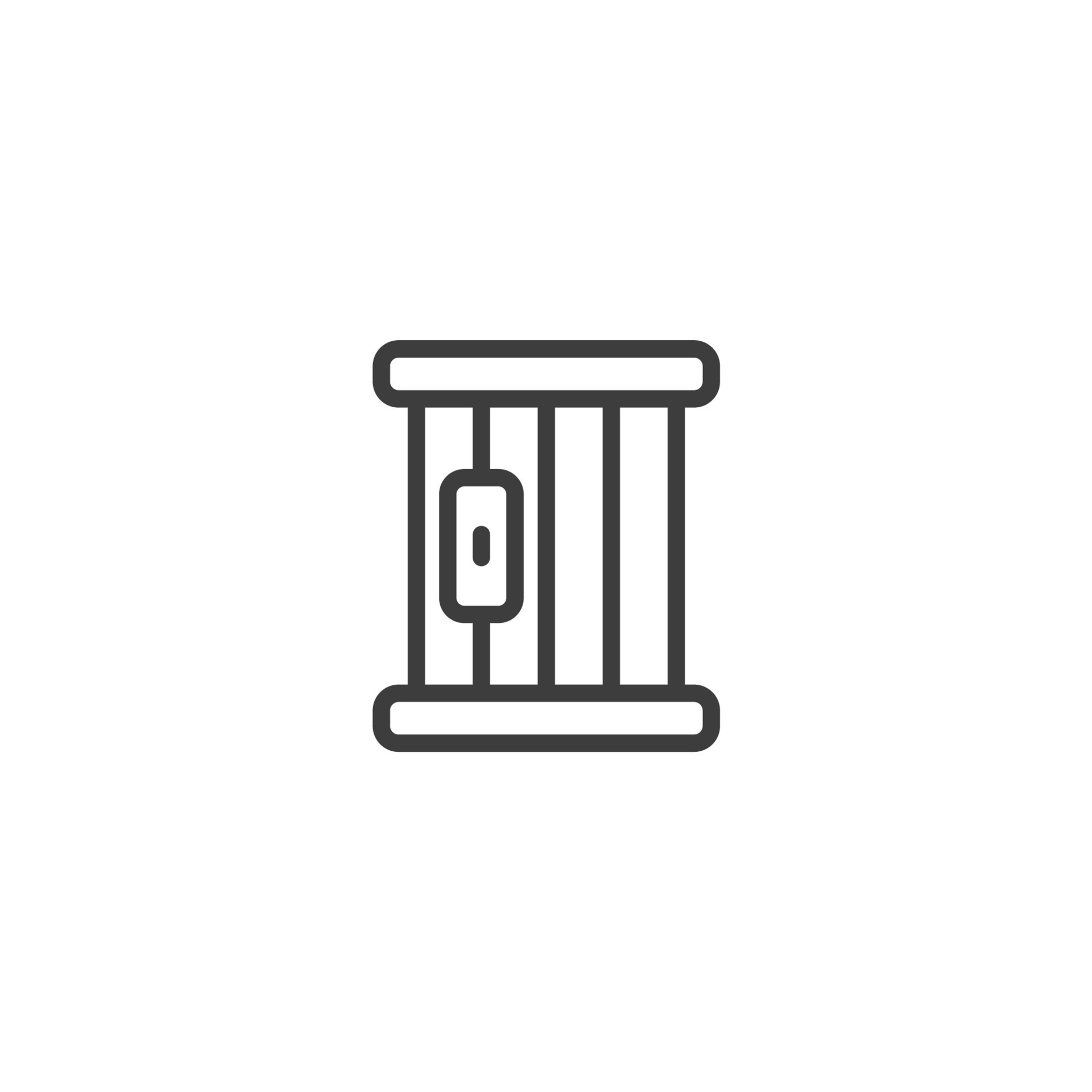 el signo vectorial del símbolo de la prisión está aislado en un fondo 