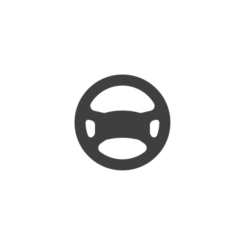 el signo vectorial del símbolo del volante del coche está aislado en un fondo blanco. color del icono del volante del coche editable. vector