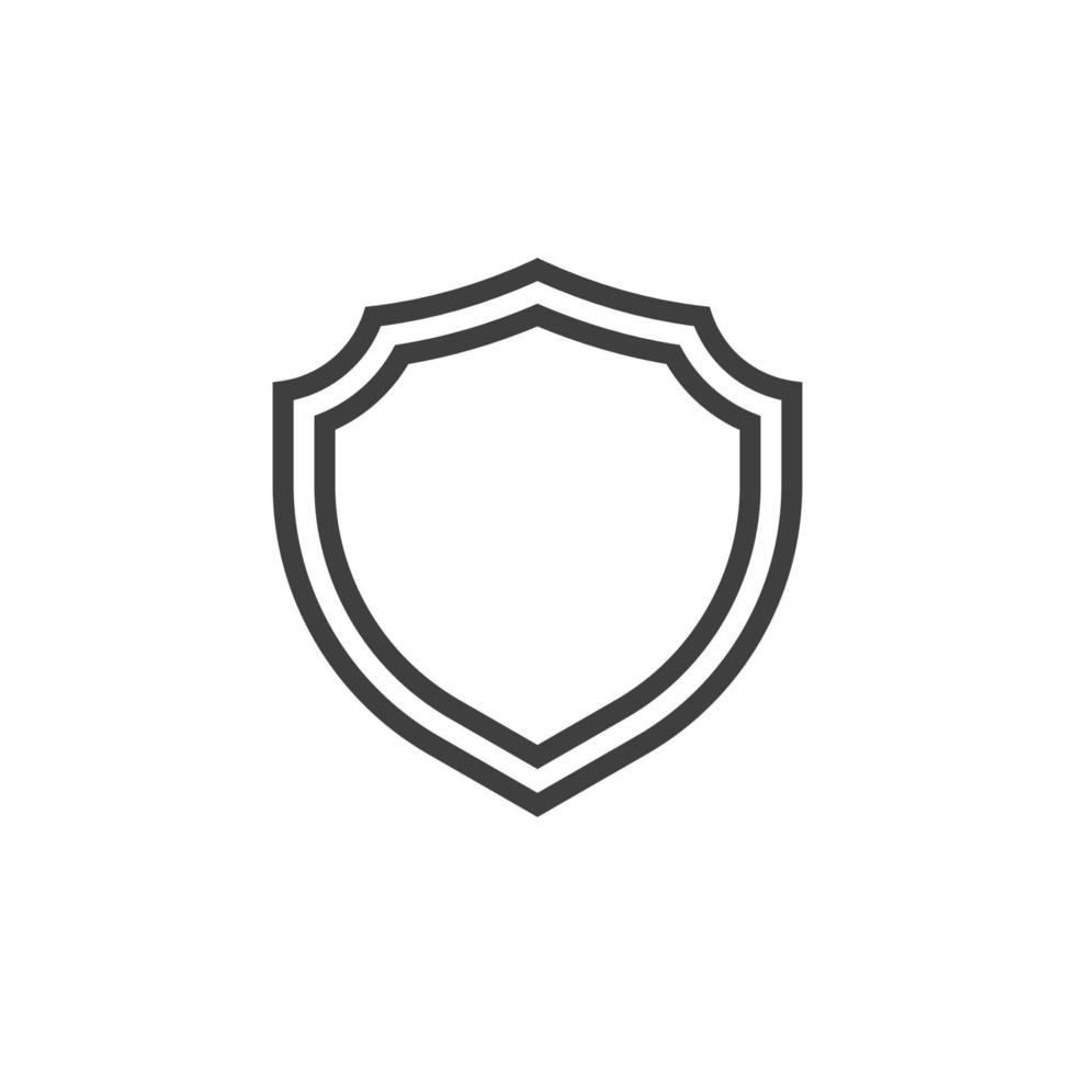 Vector sign of the shield symbol is isolated on a white background. shield icon color editable.