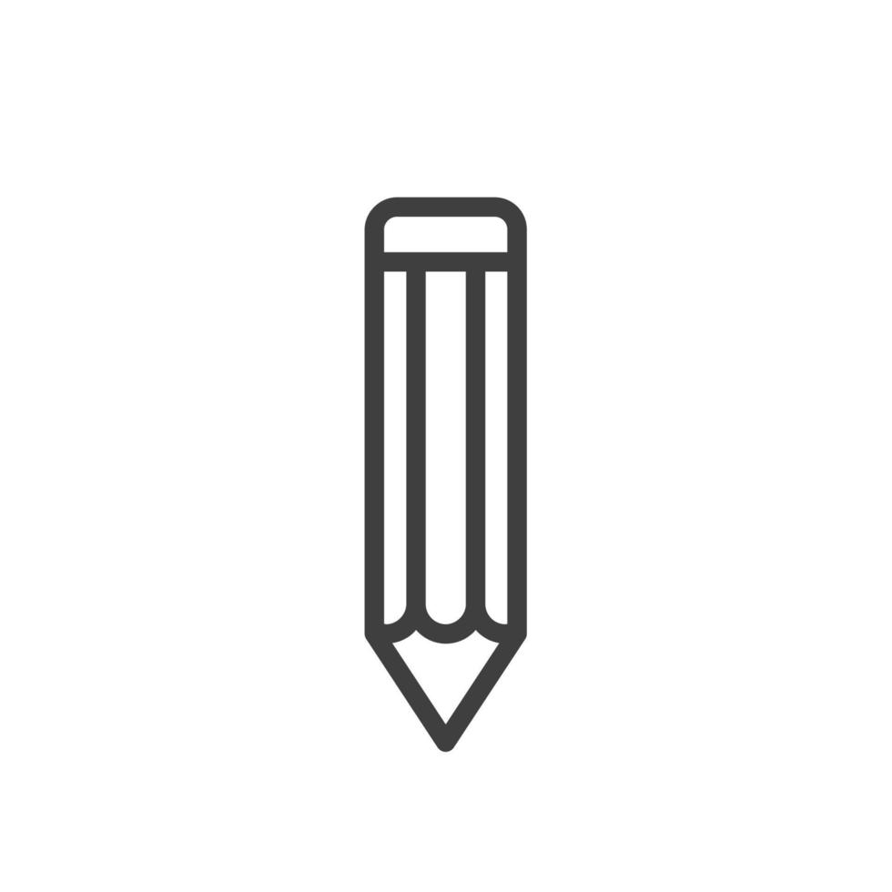 el signo vectorial del símbolo del lápiz está aislado en un fondo blanco. color de icono de lápiz editable. vector
