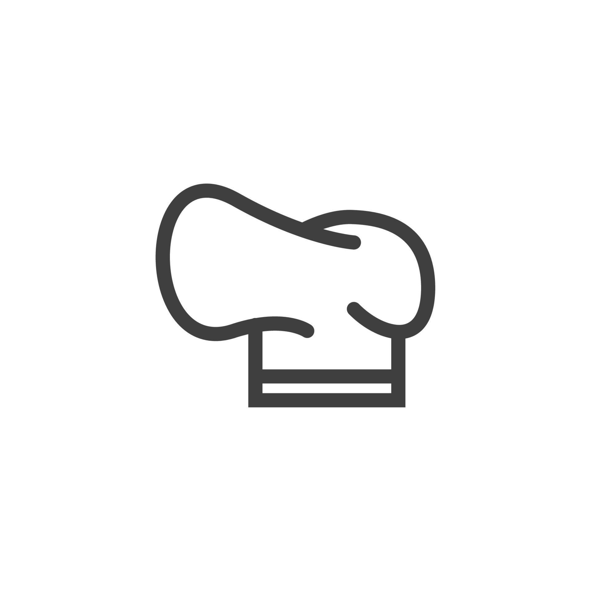Vector sign of the Chef Hat symbol is isolated on a white background