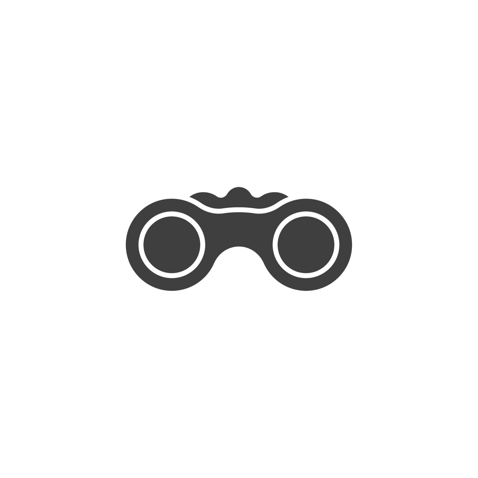 Vector sign of the Binoculars symbol is isolated on a white background