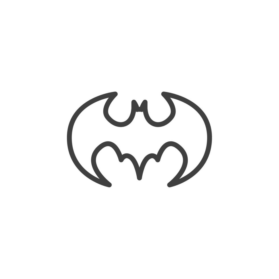 Vector sign of the bat symbol is isolated on a white background. bat icon color editable.