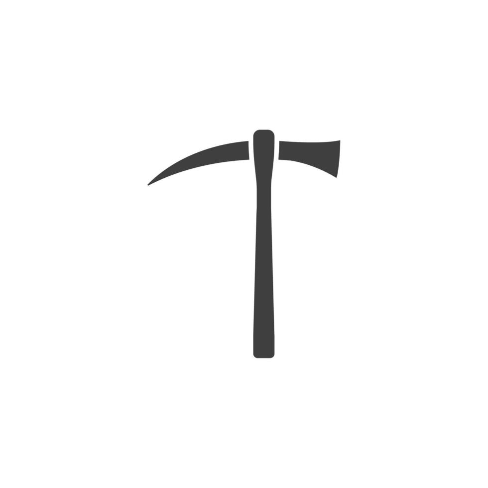 Vector sign of the Pickaxe symbol is isolated on a white background. Pickaxe icon color editable.