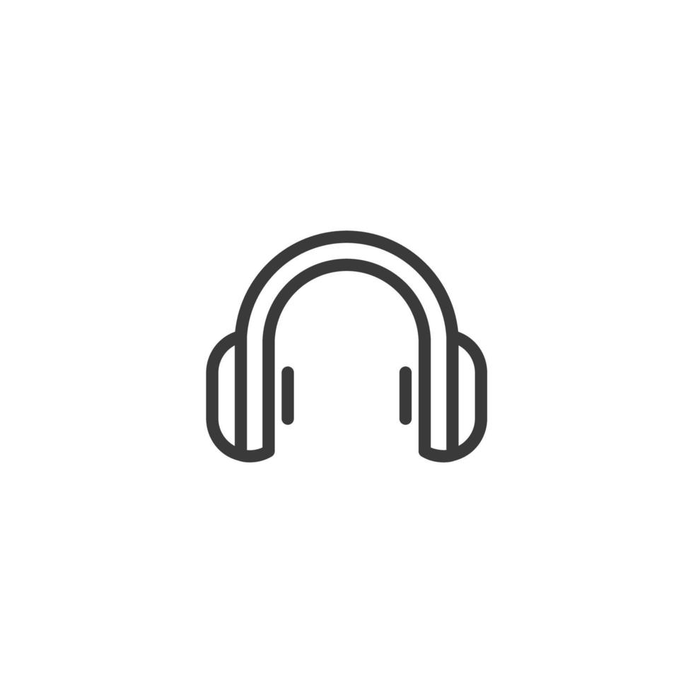 Vector sign of the Headphones symbol is isolated on a white background. Headphones icon color editable.