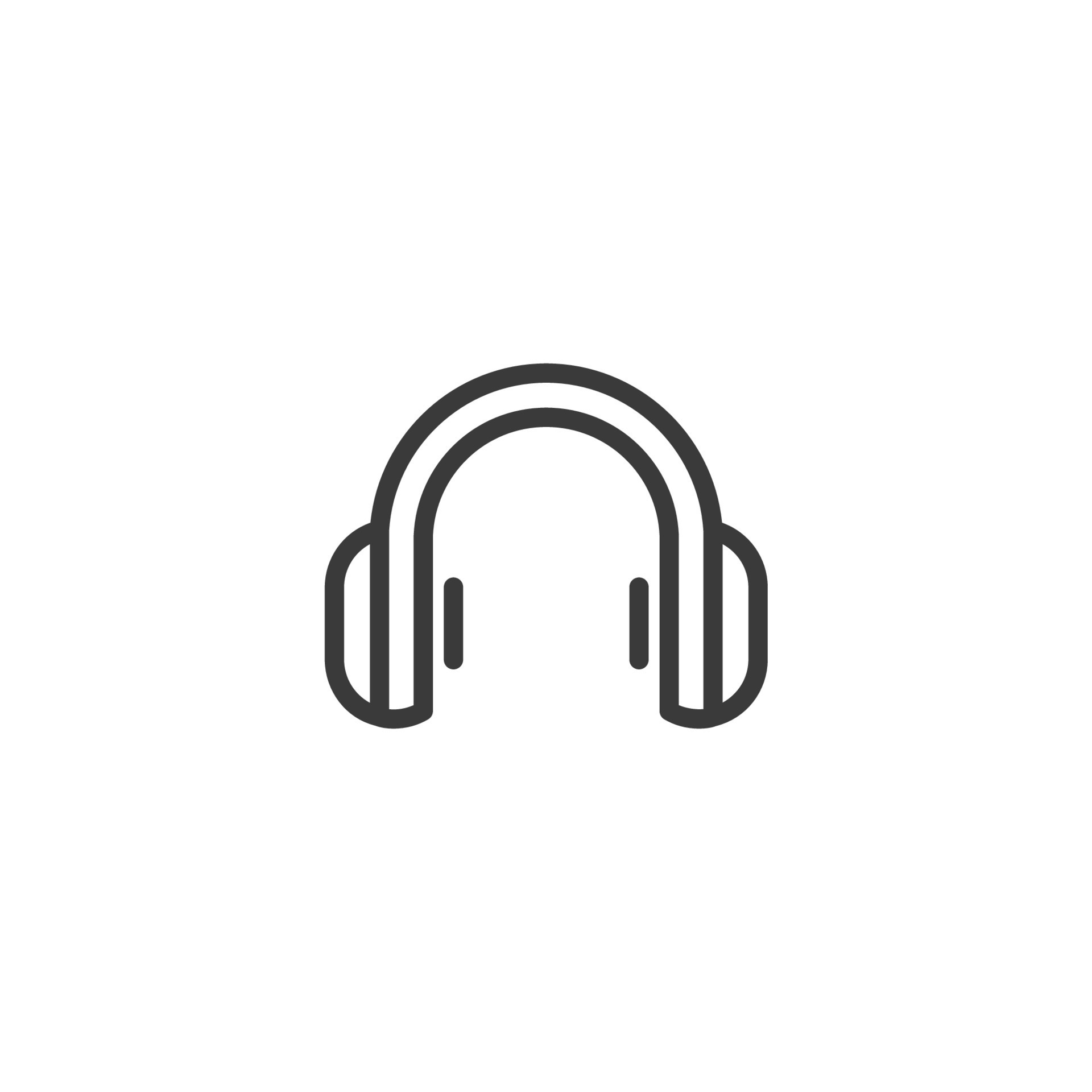 Vector sign of the Headphones symbol is isolated on a white background