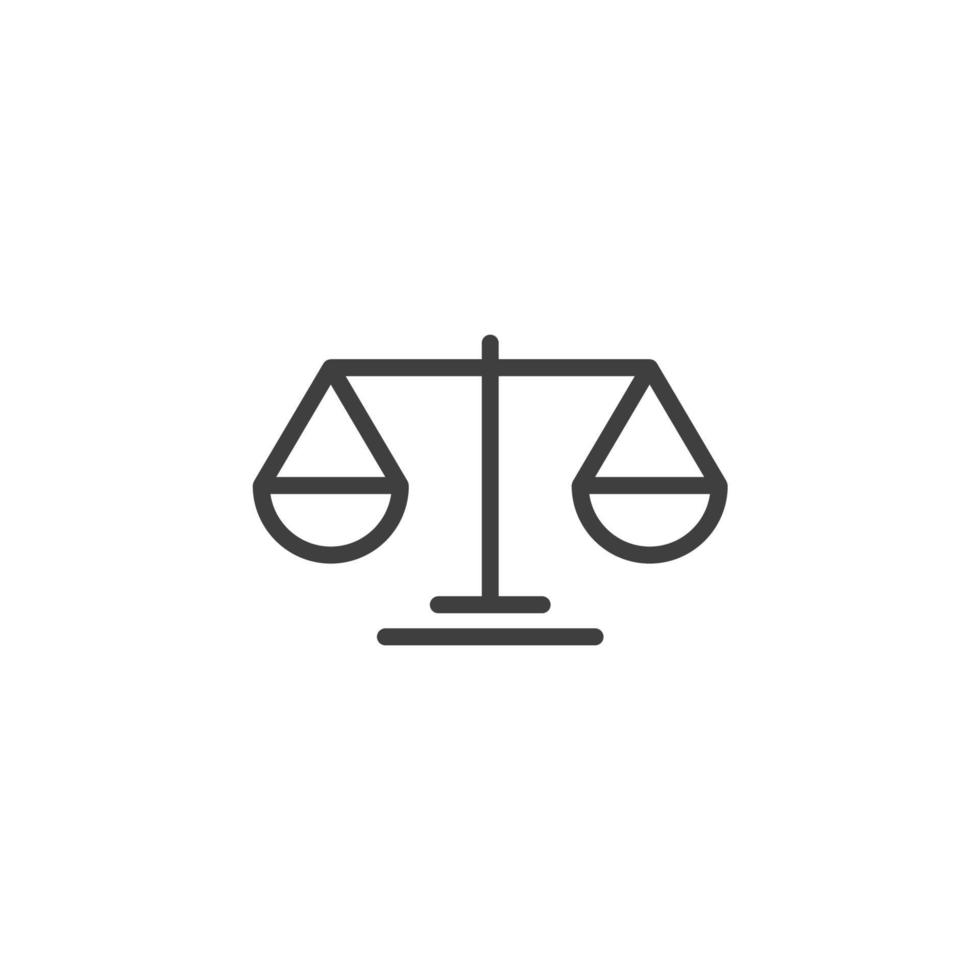 Vector sign of the Law scale symbol is isolated on a white background. Law scale icon color editable.
