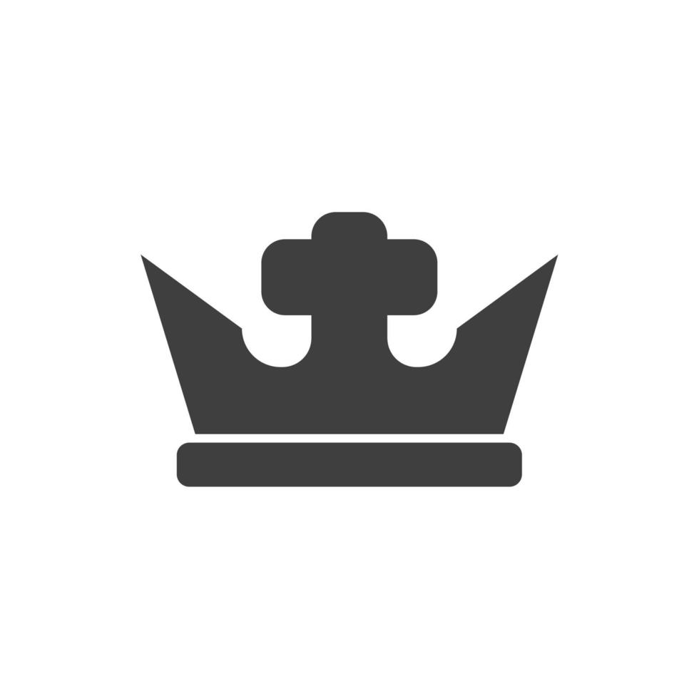 Vector sign of the Crown symbol is isolated on a white background. Crown icon color editable.