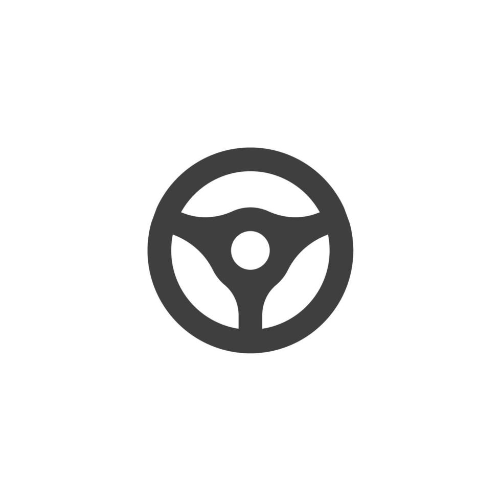 Vector sign of the Car steering wheel symbol is isolated on a white background. Car steering wheel icon color editable.