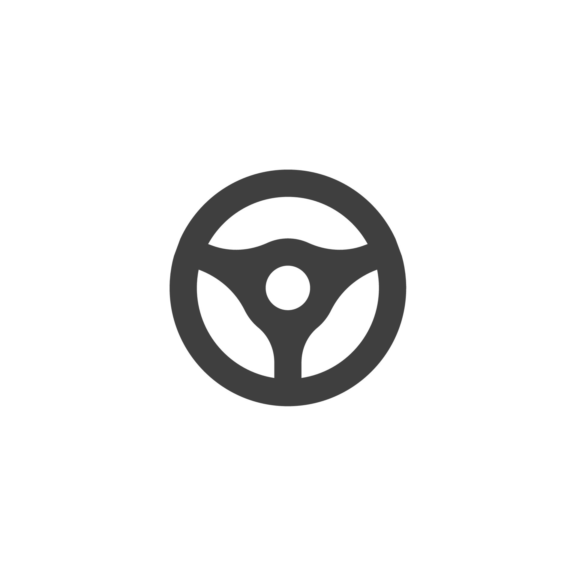 Vector sign of the Car steering wheel symbol is isolated on a white