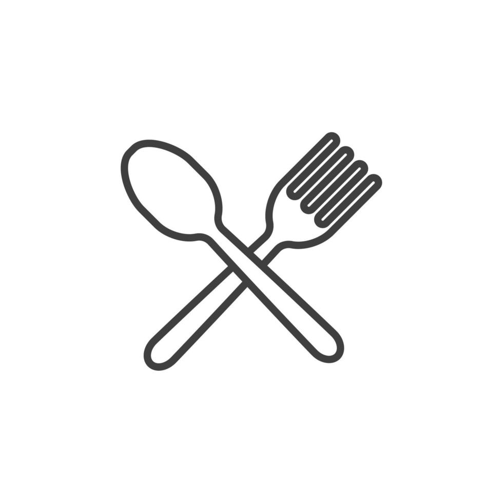 el signo vectorial del símbolo de la cuchara está aislado en un fondo blanco. color de icono de cuchara editable. vector