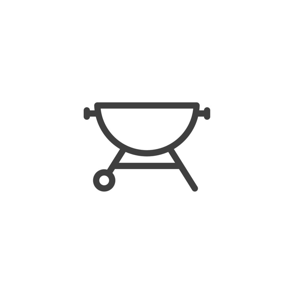 el signo vectorial del símbolo de la parrilla de barbacoa está aislado en un fondo blanco. color de icono de parrilla de barbacoa editable. vector