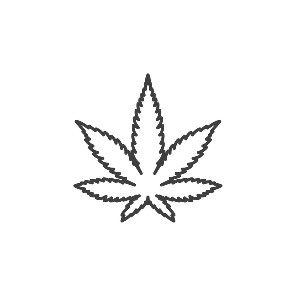 Vector sign of the Cannabis Marijuana Leaf symbol is isolated on a