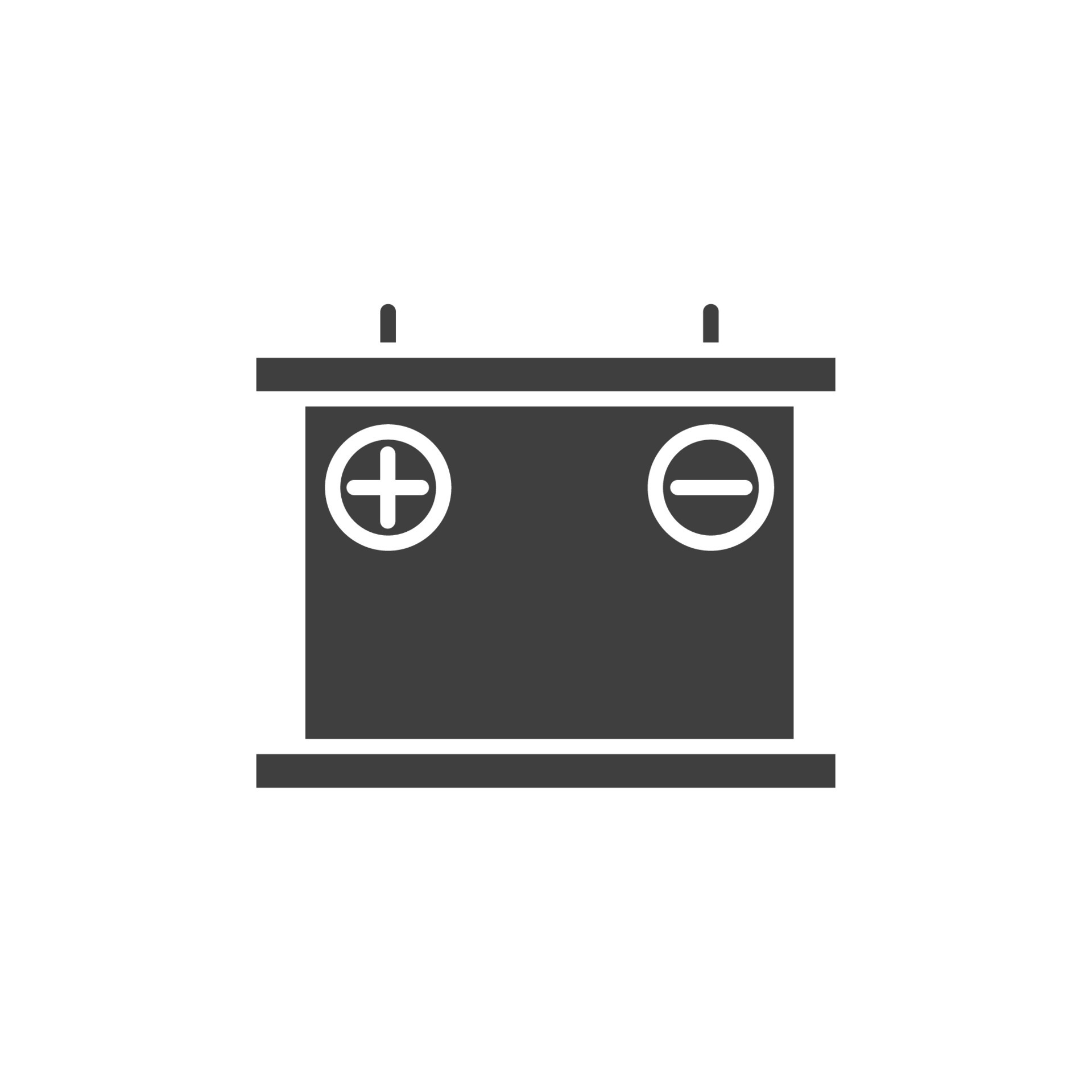 Vector sign of the car battery symbol is isolated on a white background
