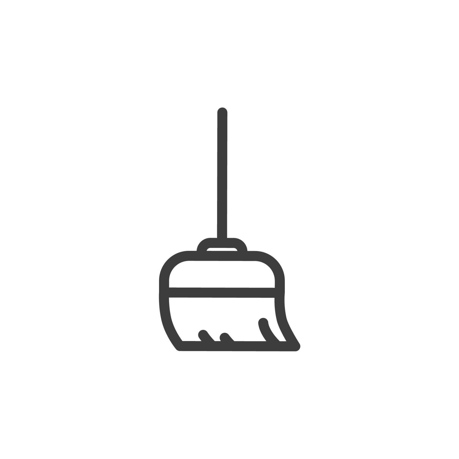 Vector sign of the broom symbol is isolated on a white background. broom icon color editable