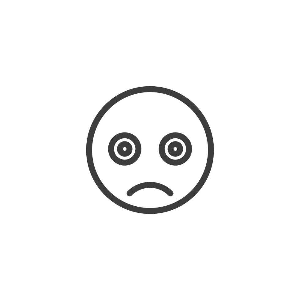 Vector sign of the emoticon face symbol is isolated on a white background. emoticon face icon color editable.