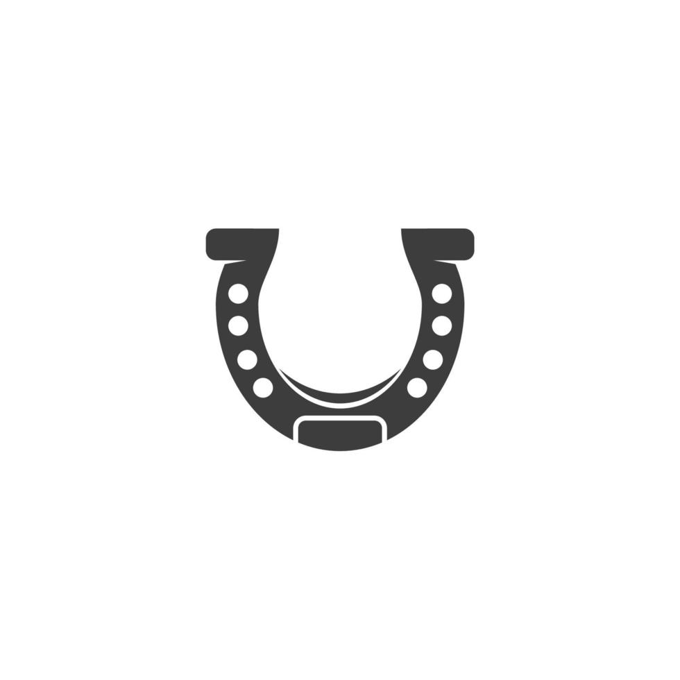 el signo vectorial del símbolo de la herradura está aislado en un fondo blanco. color de icono de herradura editable. vector