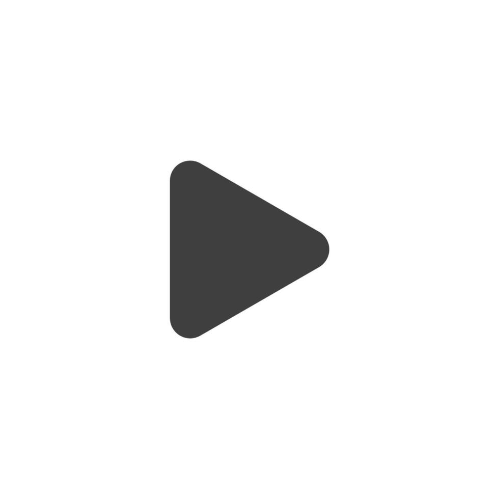 Vector sign of the play symbol is isolated on a white background. play icon color editable.