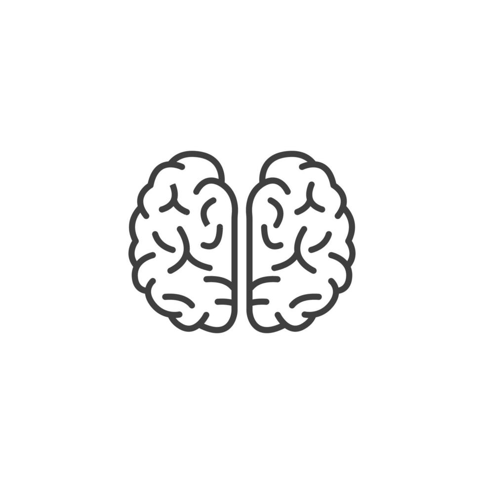 el signo vectorial del símbolo del cerebro está aislado en un fondo blanco. color del icono del cerebro editable. vector