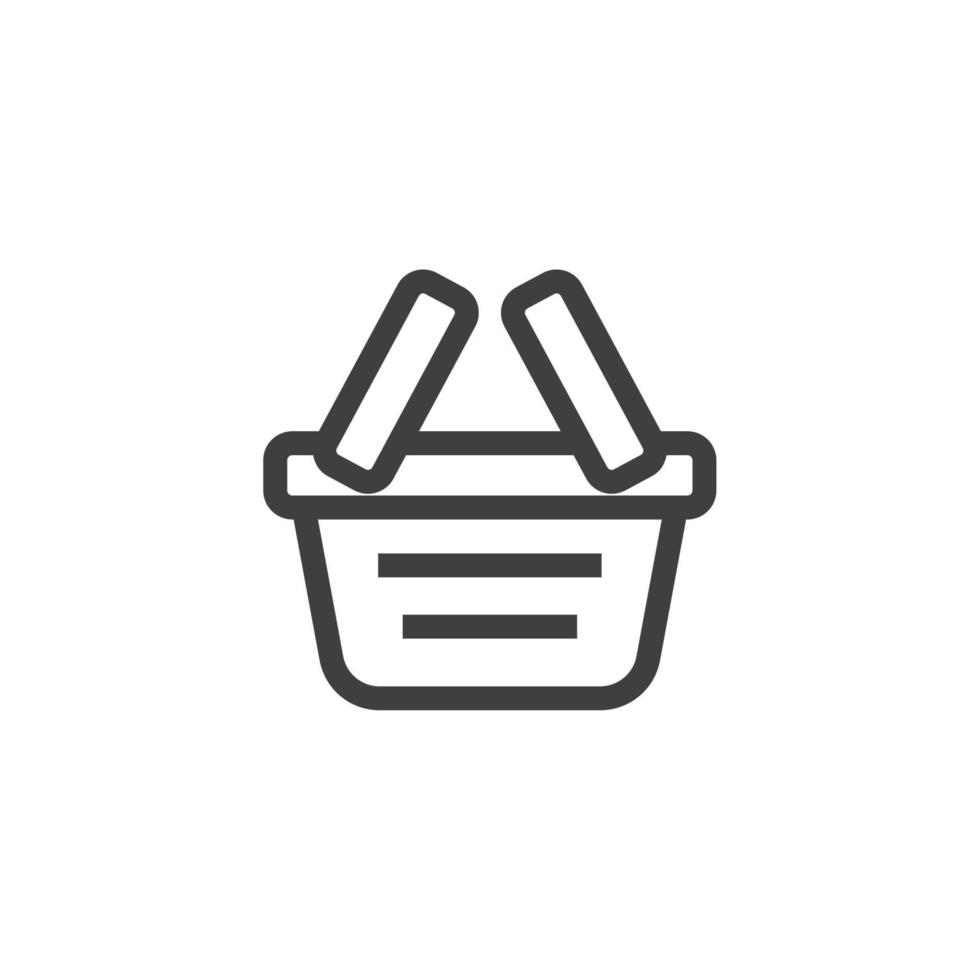Vector sign of the Shopping Basket symbol is isolated on a white background. Shopping Basket icon color editable.