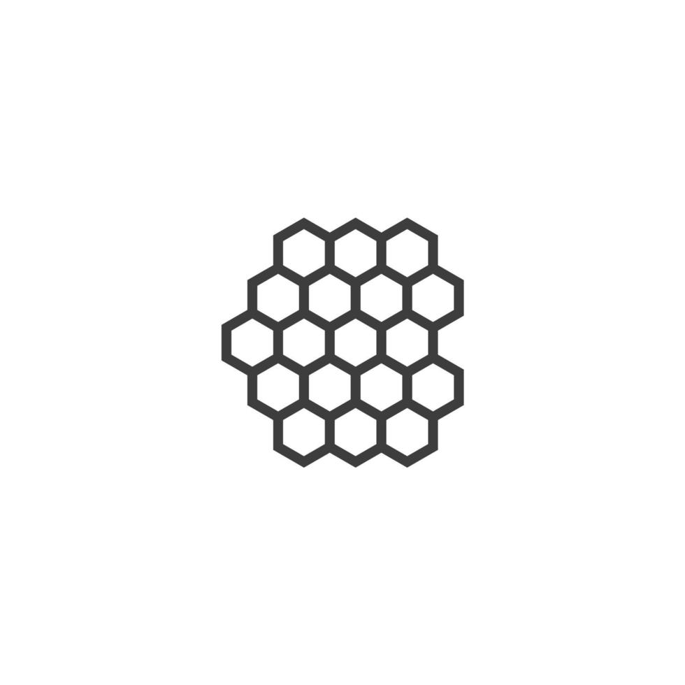 Vector sign of the honeycomb symbol is isolated on a white background. honeycomb icon color editable.