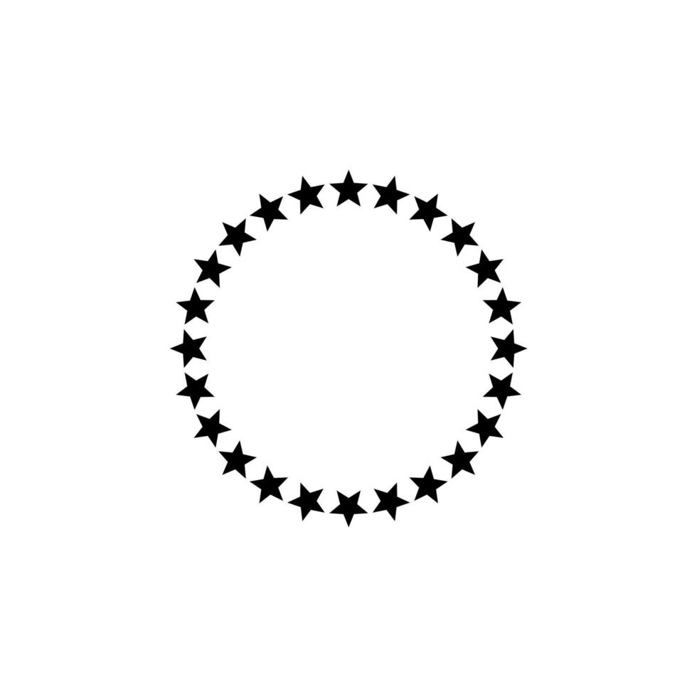 Vector sign of the Stars in circle symbol is isolated on a white background. Stars in circle icon color editable.