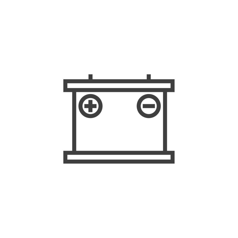 Vector sign of the car battery symbol is isolated on a white background. car battery icon color editable.