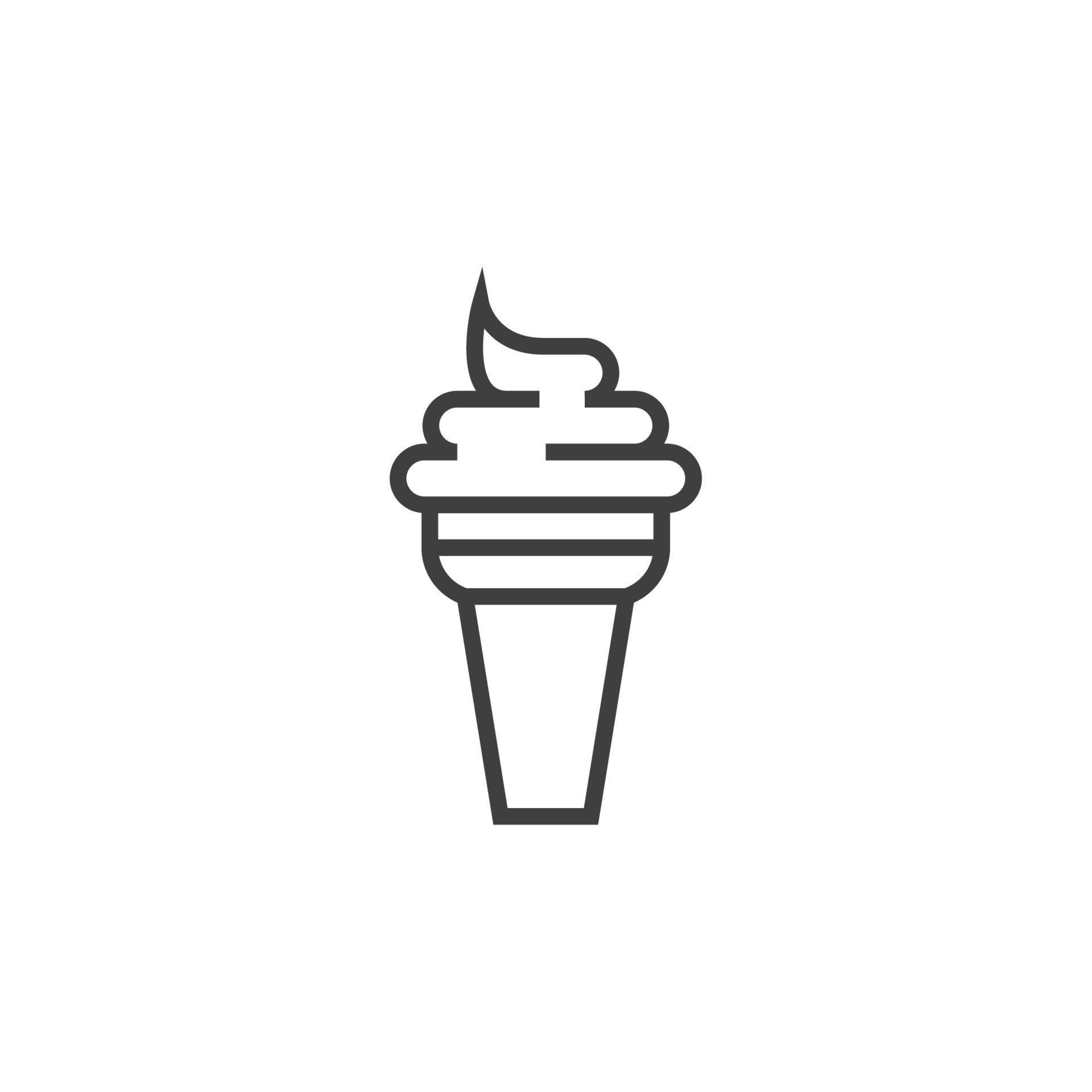 Vector sign of the Ice Cream symbol is isolated on a white background