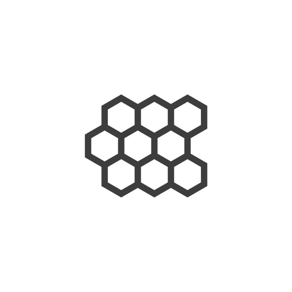 Vector sign of the honeycomb symbol is isolated on a white background. honeycomb icon color editable.