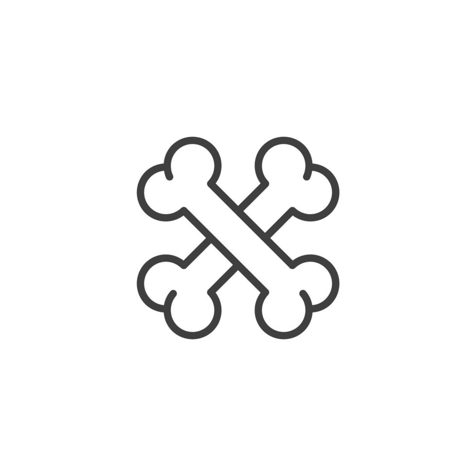 Vector sign of the dog bone symbol is isolated on a white background. dog bone icon color editable.