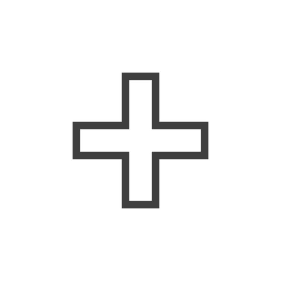Vector sign of the plus symbol is isolated on a white background. plus icon color editable.