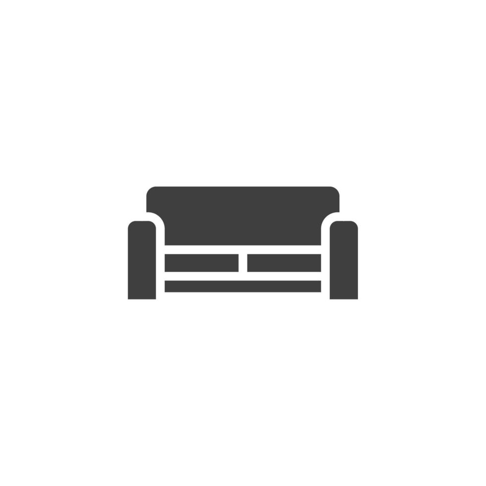 el signo vectorial del símbolo de los muebles del sofá está aislado en un fondo blanco. color de icono de muebles de sofá editable. vector