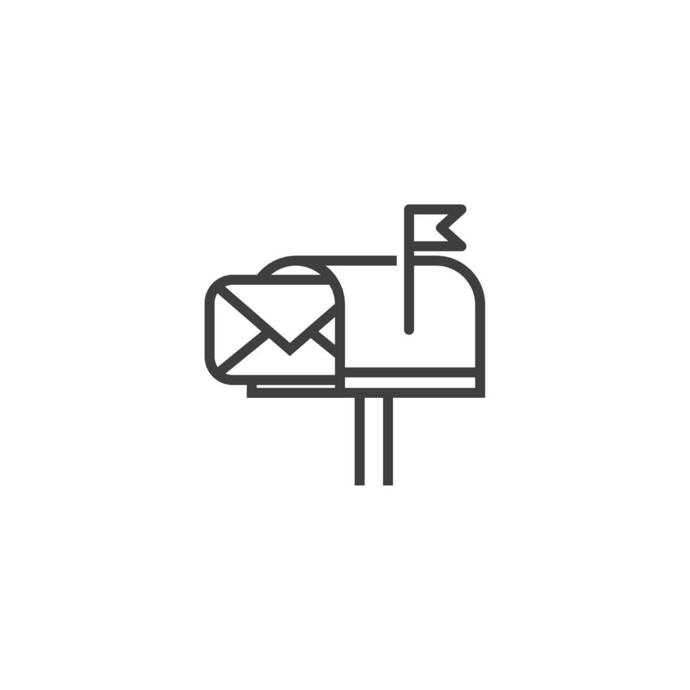 Vector sign of the mail box symbol is isolated on a white background. mail box icon color editable.