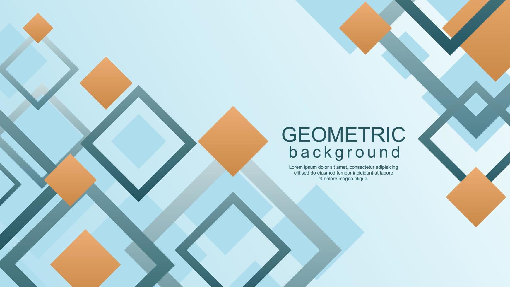 Minimal geometric background with dynamic square design in orange gradient color vector