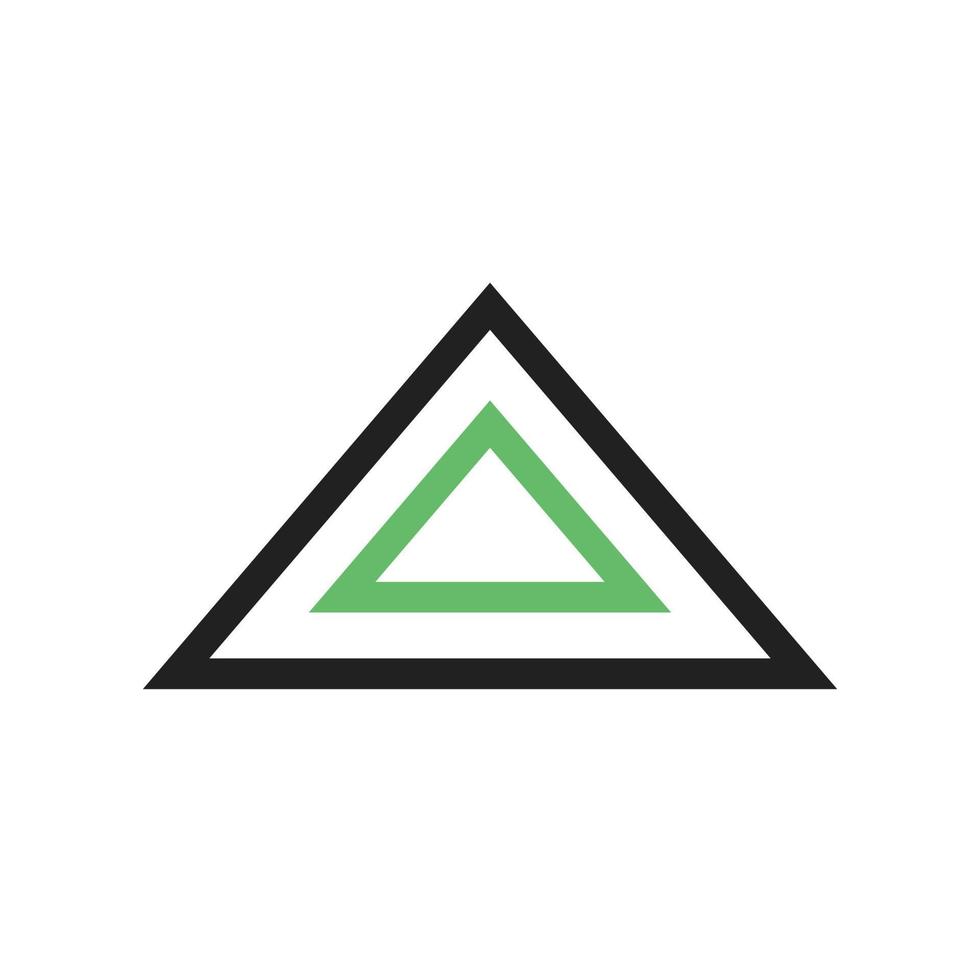 Triangle Arrow Up Line Green and Black Icon vector
