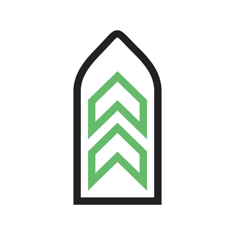 insignia ii línea icono verde y negro vector