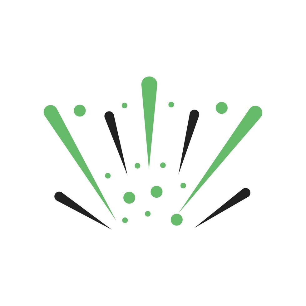 Fireworks Line Green and Black Icon vector