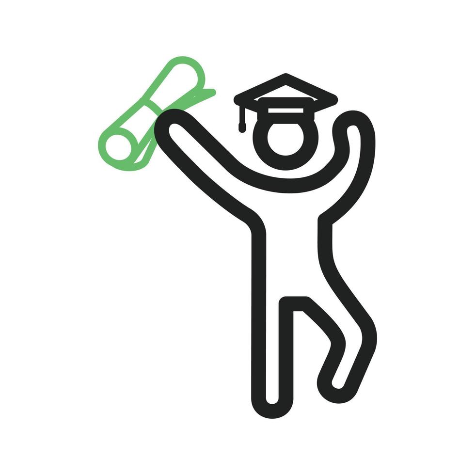 Student Holding Degree Line Green and Black Icon vector
