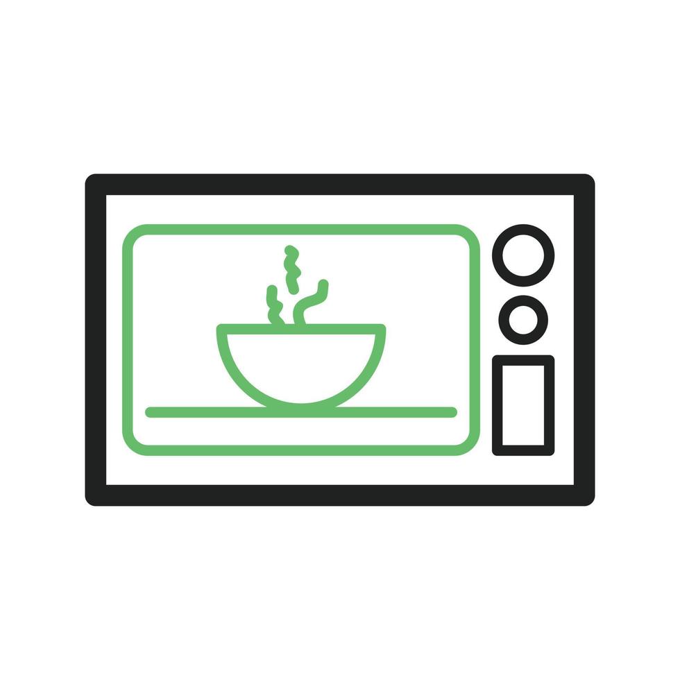 Microwave Oven Line Green and Black Icon vector