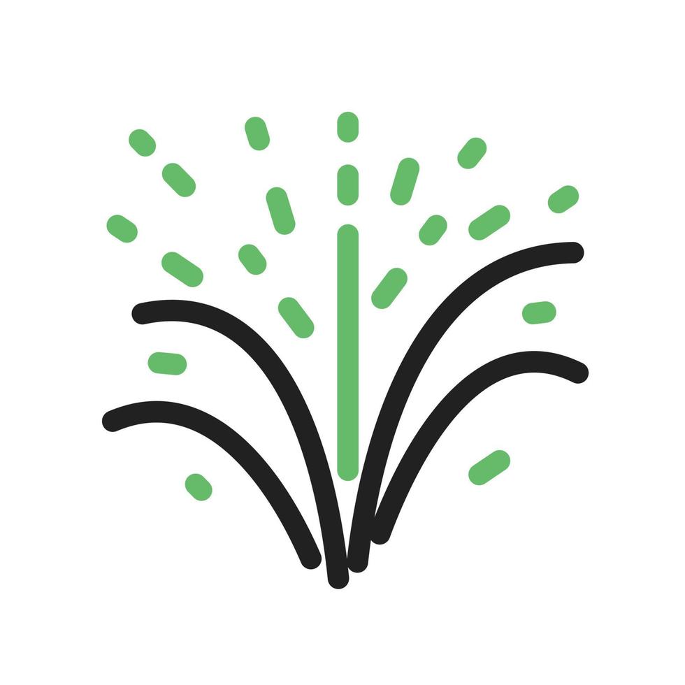 Fireworks Line Green and Black Icon vector