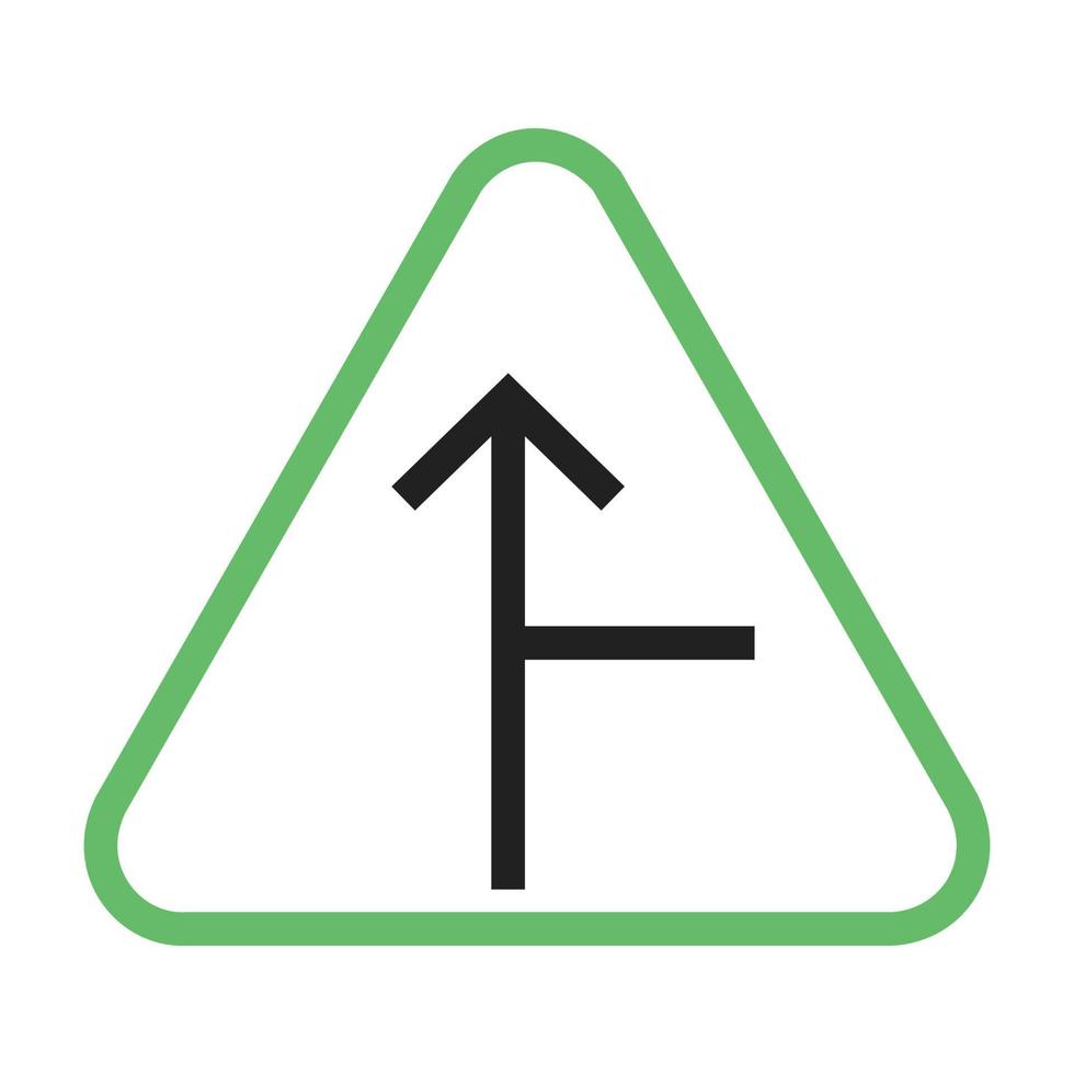 Side road Right Line Green and Black Icon vector