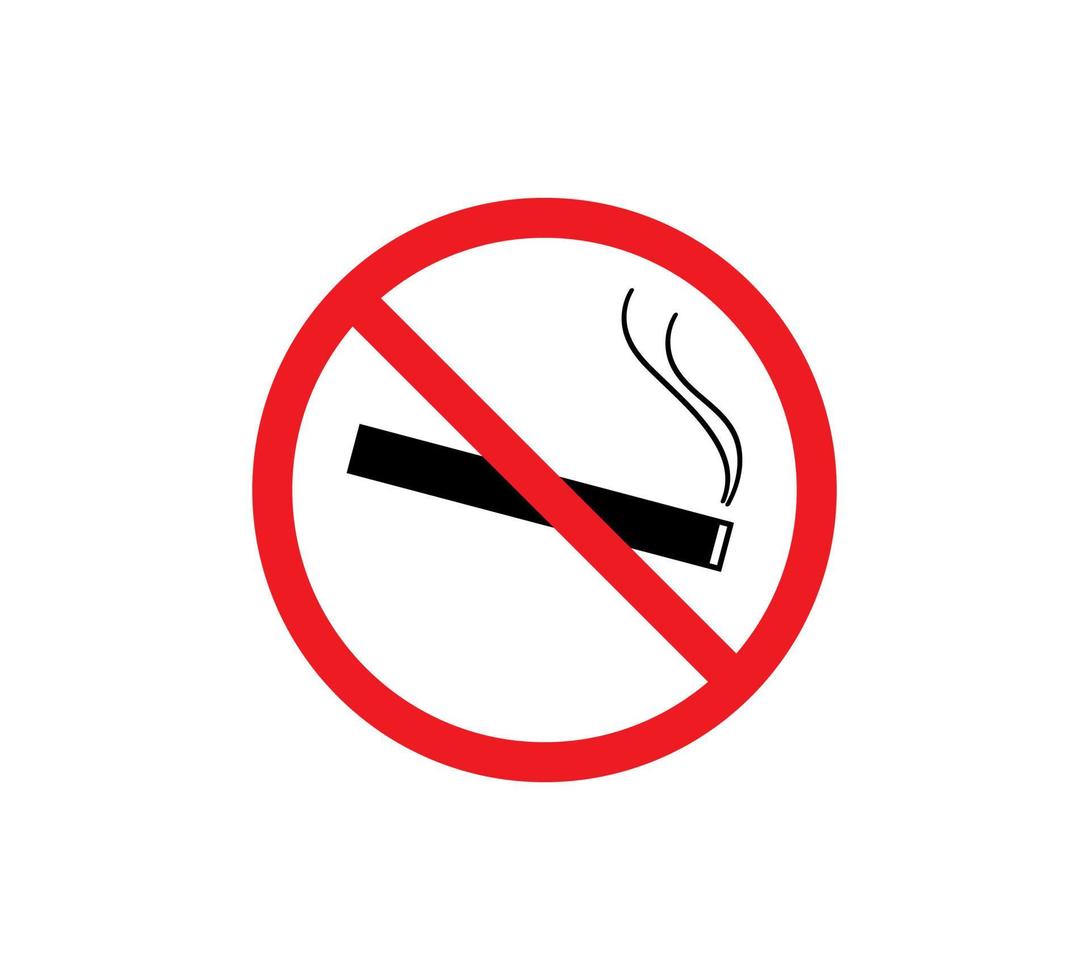 No smoking logo. Forbidden sign icon. Flat design style. Vector Illustration